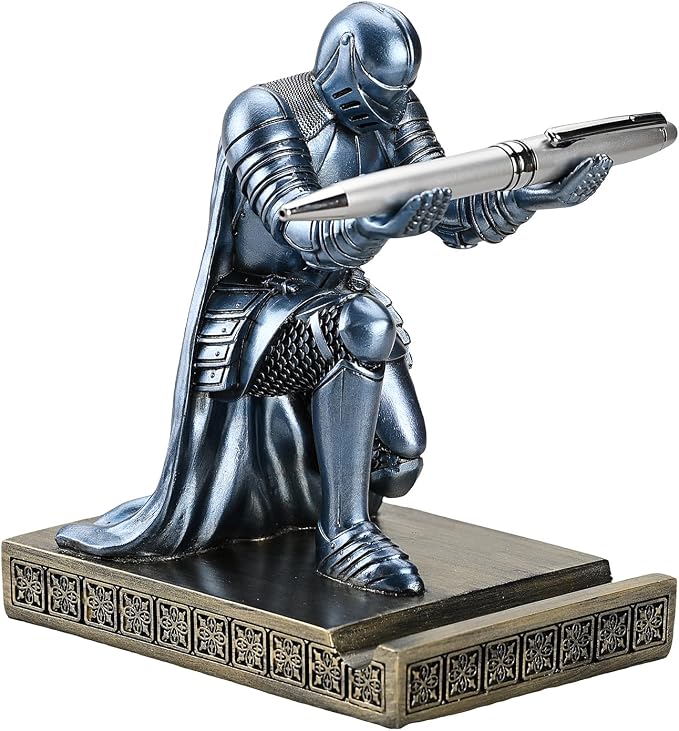 Windbreaker Soldier Knight Pen Holder Personalized Desk Accessory Blue by CYXStar