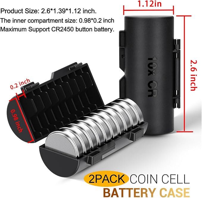 KIWIFOTOS (2 Pack CR2032 CR2450 Coin Cell Battery Case Organizer - Image 4