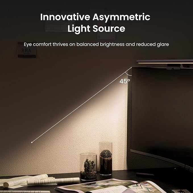 YEELIGHT Monitor Light Bar, Computer Monitor Lamp for Home Office Gaming, 250LM No Glare Eye-Care LED Screen Bar, Touch Control USB Reading Desk Lamp with Stepless Dimming for Flat & Curved Monitor - Image 2