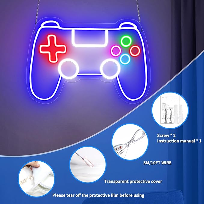 Gaming Neon Sign, led Neon Signs Dimmable by USB powered - Image 7
