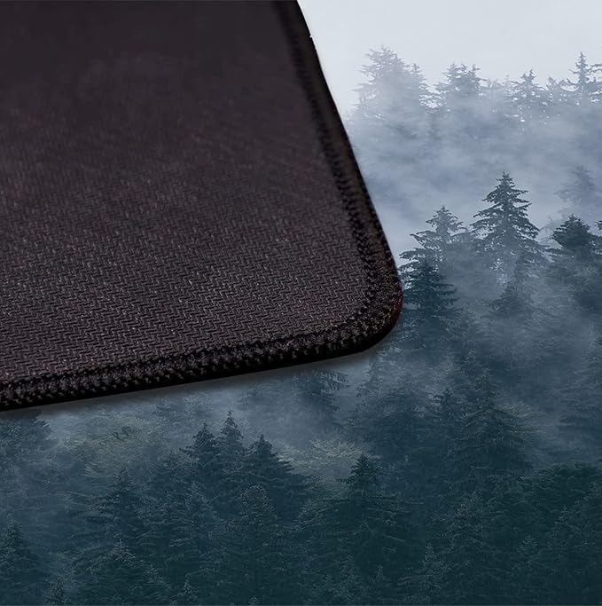 Gray Forest Mouse Pad with Seam Edge Design, Non Slip Rubber Keyboard Pad | Large Extended Mouse Pad; Full Desk Coverage; Waterproof Coating; Stable Anti-Slide Base For Gaming, Office, Study Daily Use - Image 4