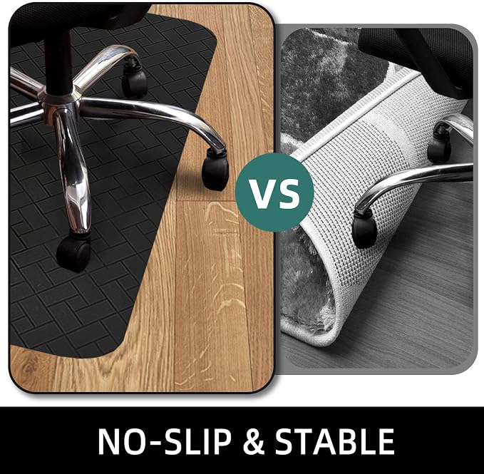 Office Chair Mat for Hard Floor, 63"x51" Large Computer Chair Mat, Multi-Purpose Desk Floor Protector for Work, Home, Gaming - Image 3
