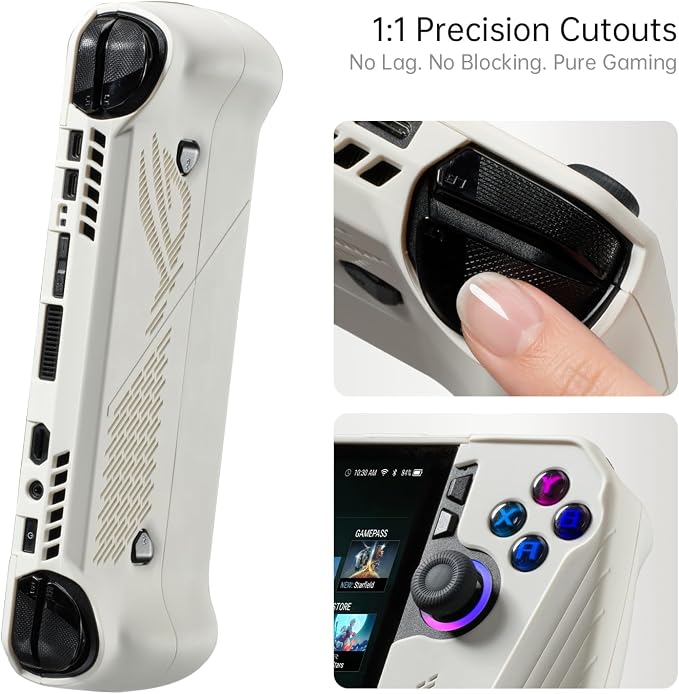 UYIYE Case for ROG Ally X 2024, Anti-Slip Rubber Protective Shell,White - Image 4
