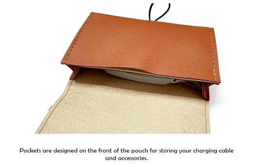 PU GBC Leather Case Carrying Bag for Game Boy Color/Game boy Pocket, Anbernic RG351V, Retroid Pocket 1 - Portable Travel Case, Protective Pouch for Handheld Retro Game Console (Brown) - Image 2