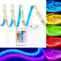 3.3FT Motion Sensor LED Strip Lights with Remote/4Mode, RGB & Warm White Motion Activated LED Strip Lights Dimmable Battery Powered, 16Colors Under Cabinet Lighting for Closet Stairs Home Indoor by Litupshow