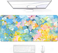 Auhoahsil Desk Mouse Pad, Large Gaming Mousepad, XXL Desk Pad, Extended Long Superior Micro-Weave Cloth Non-slip Rubber Big Computer Mouse Mat for Gamer, Office & Home, 35" x 15", Abstract Watercolour by Auhoahsil