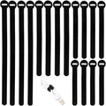 150PCS Reusable Cable Ties - 4+6+8+10inch Multi-Purpose Cable management Hook & Loop Cable Straps Wire Ties,Adjustable Fastening Cord Organizer,Cable Organizer for Home,Office and Data Centers,Black by HAVEMETD