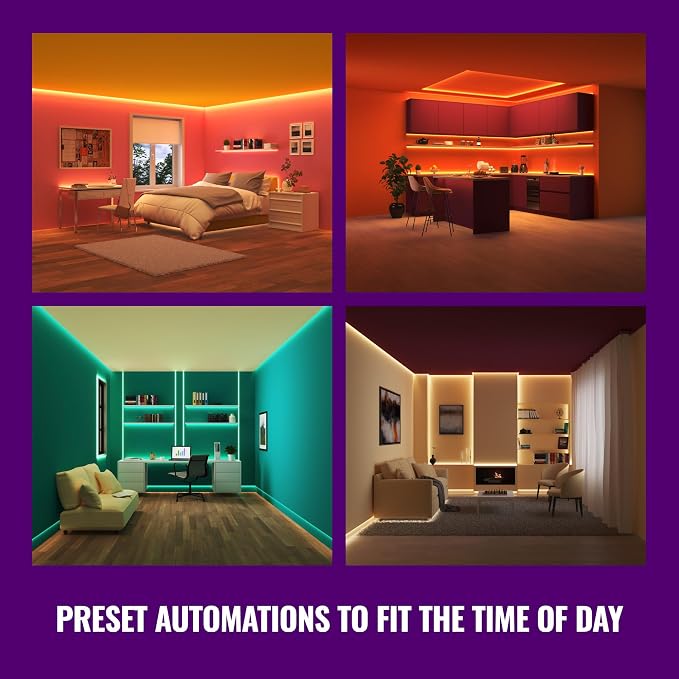 WiZ Connected Smart Light Strip, Sunset/Sunrise Automation, Preset Modes, Control with Voice or App, Full Color RGB Lighting, Voice Control, 50ft Cut to Fit - Image 3