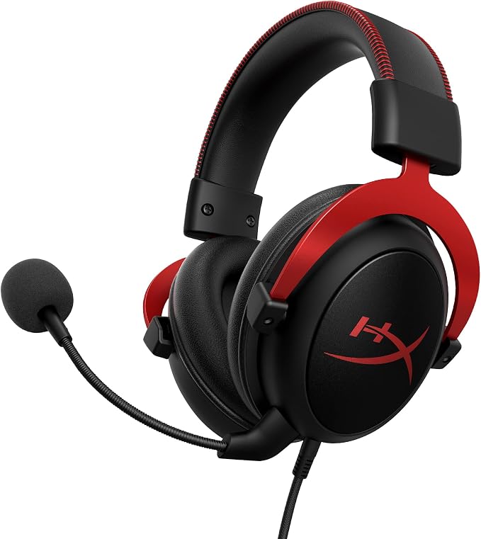 HyperX Cloud II Gaming Headset - 7.1 Surround Sound - Memory Foam Ear Pads - Durable Aluminum Frame - Multi Platform Headset - Works with PC, PS4, PS4 PRO, Xbox One, Xbox One S - Red (KHX-HSCP-RD) by HyperX