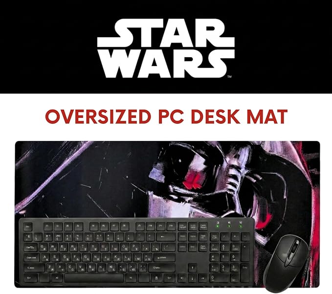 Star Wars Large Gaming Mouse Pad 31"x15" XL Computer Desk Mat, Anime | Star Wars anime gaming mouse pad,, Oversized 31x15in smooth fabric top, stitched edges, non-slip rubber base. - Image 3