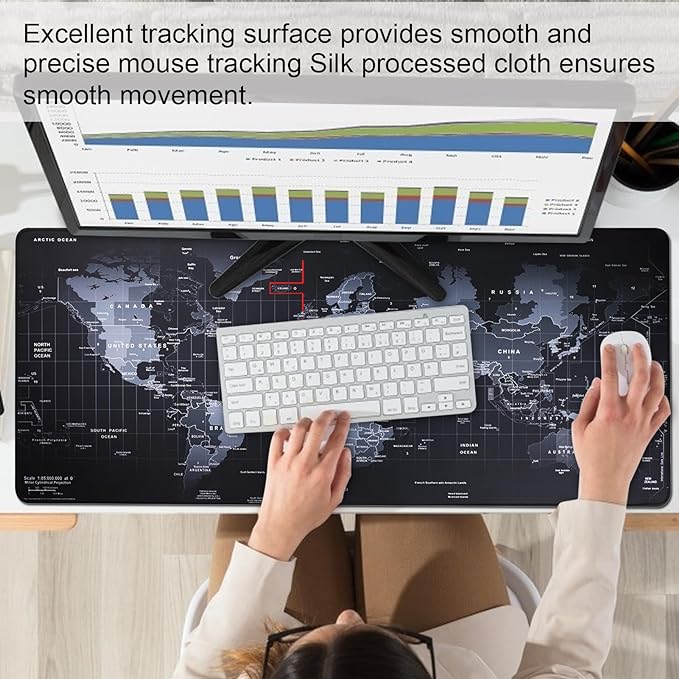 XXL Professional Large Mouse Pad & Computer Game Mouse Mat (35.4x15.7x0.1IN, Map) (90 * 40 Map) - Image 6