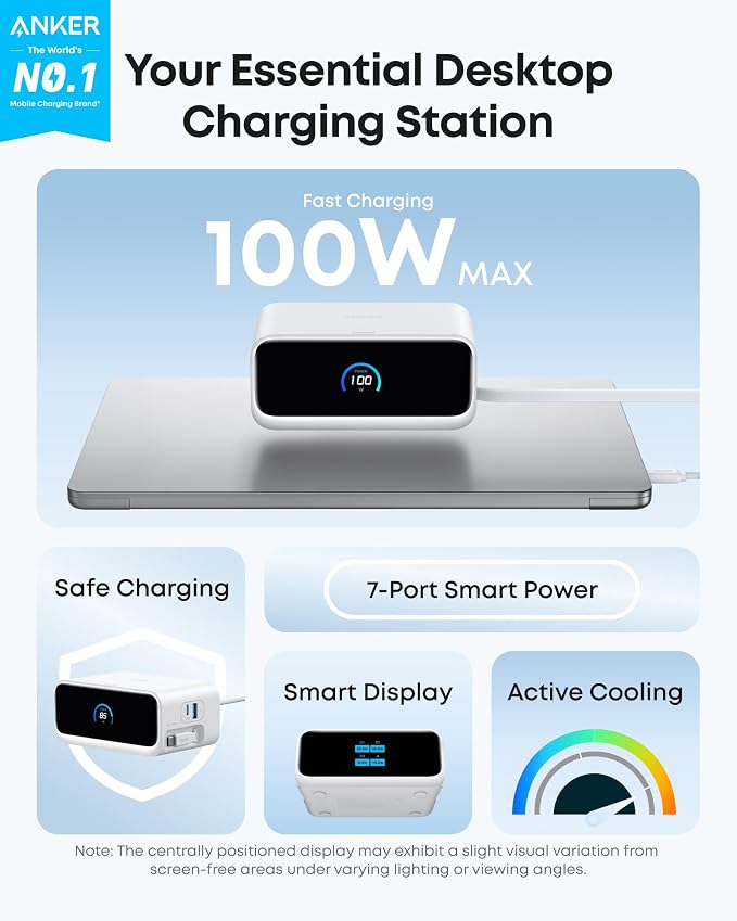 Anker Nano Charging Station, 100W 7-in-1 Power Strip, Retractable Charger - Image 2