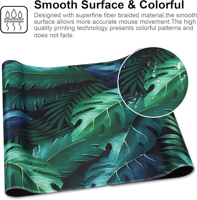 XXL Gaming Mouse Pad 35.4x15.7 Professional Large Mouse Pad & Computer Game Mouse Mat-90x40 Greenleaf - Image 4