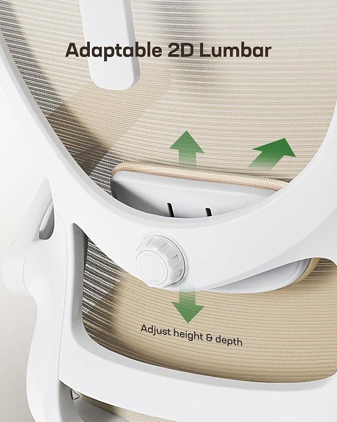 Marsail Ergonomic Office Chair with 3D Armrests, Pack of 5 | Office Desk Chair with High Back Mesh, Adjustable Lumbar Support, Rolling Work Swivel Task Chairs with Wheel, Headrest, home - Image 4