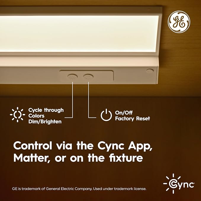 Cync GE Reveal HD+ Smart Under Cabinet Light Bar, Color Changing, 12in - Image 3