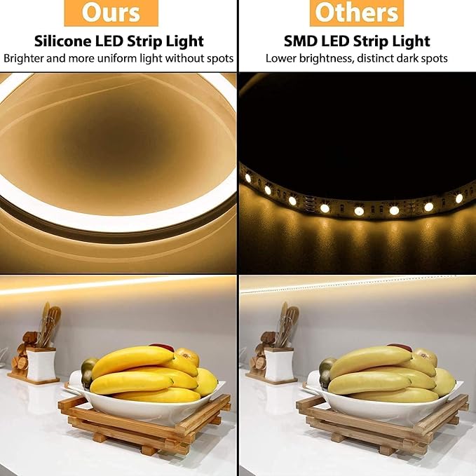 Lamomo LED Neon Lights, 12V Warm White Dimmable LED Strip Lights, 16.4ft/5m Waterproof LED Neon Rope Lights, Silicone 3000K Neon LED Strip for Bedroom Indoor Home Decor (Power Adapter Included) - Image 7