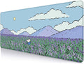 IMAYONDIA Anime Lavender Desk Mat Cute, Green Purple Blue XL Large Gaming Mouse Pad for Laptop, Kawaii Landscape Japanese Deskmat, Mousepad Computer Pad, 31.5 X 11.8 Inch by IMAYONDIA