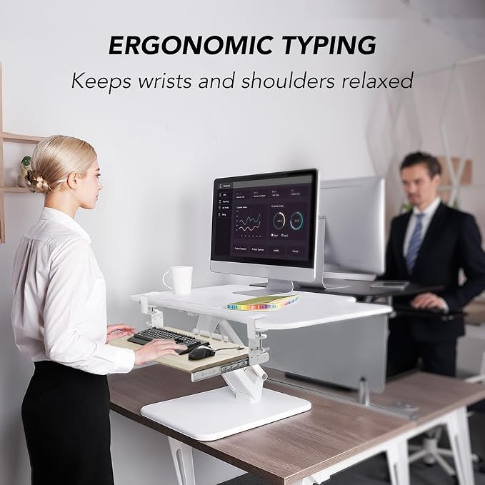 AX WABER Keyboard Tray Under Desk Pull Out with Extra Sturdy C Clamp Mount System, 27.3 (32.5 inch Including Clamps) x 11 Inch Slide-Out Platform Computer Drawer for Typing Grain - Image 9