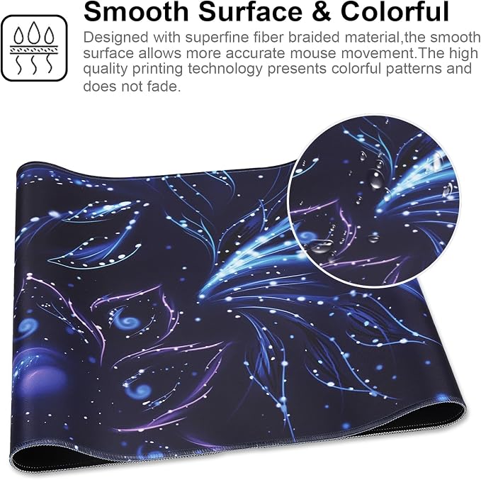 XXL Gaming Mouse Pad 35.4x15.7 Professional Large Mouse Pad & Computer Game Mouse Mat-90x40 Flowershape - Image 4
