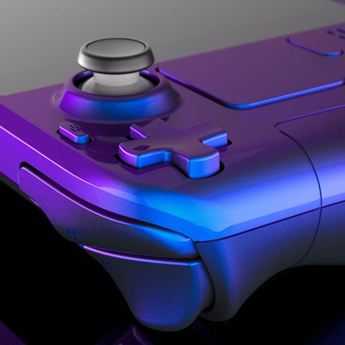 eXtremeRate DIY Full Set Shell with Buttons for Steam Deck LCD, Custom Faceplate Back Plate Replacement Shell for Steam Deck LCD - Chameleon Purple Blue [Console NOT Included] - Image 8