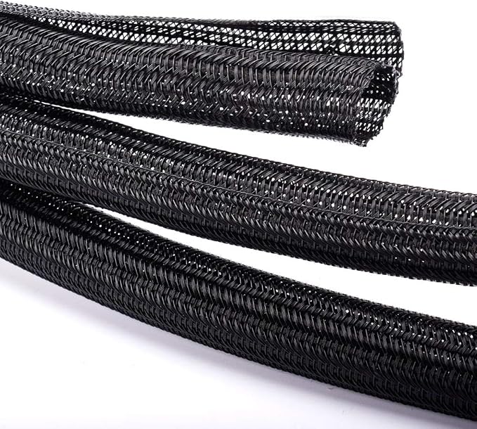 ZhiYo 20ft - 4/5 inch Cable Sleeve, Cord Wrap Wire Protector Tubing for Pets, PC Cable Wrap, Computer Cable Management Sleeve - Black - Image 3