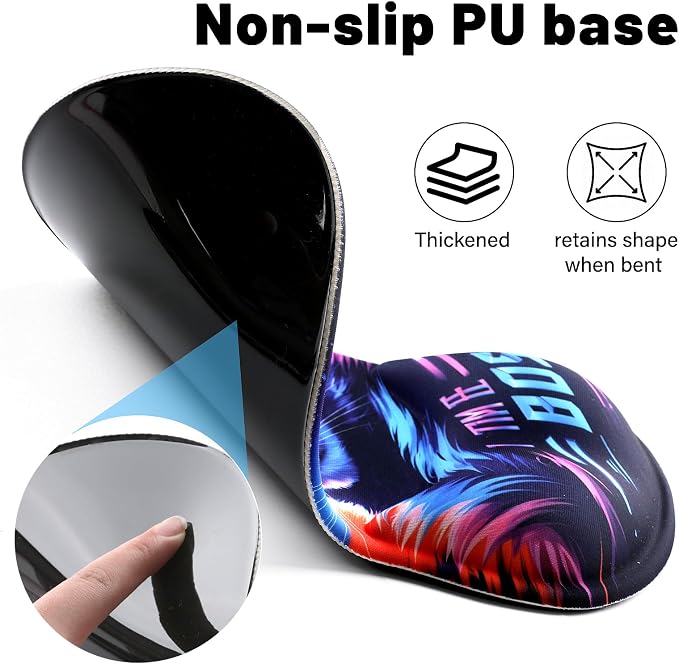 Ergonomic Mouse Pad with Wrist Rest - Gel Wrist Support Mousepad with Non-Slip PU Base for Computer, Laptop, Office & Home - Image 5