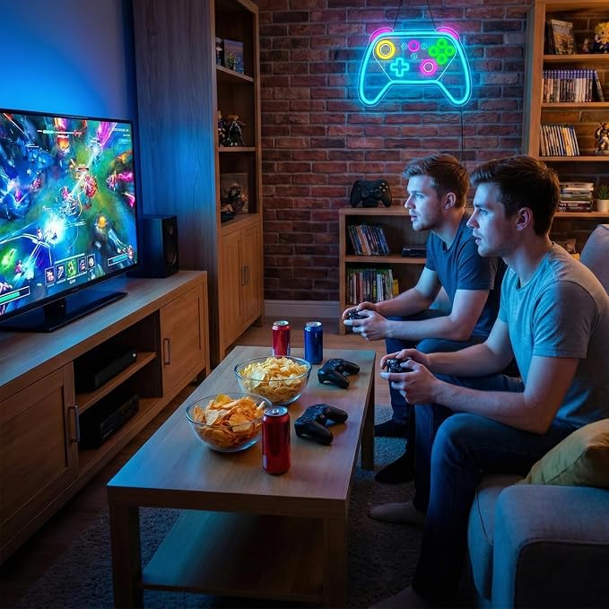 Gamer Neon Sign,Game Controller LED Sign for Gaming Room Decor,USB Powered Dimmable Neon Sign for Gamer Room,Game Neon Sign for Teen Boy Room Decor,Gaming Wall Decor,Gamer Gifts for Boys,Kids - Image 6