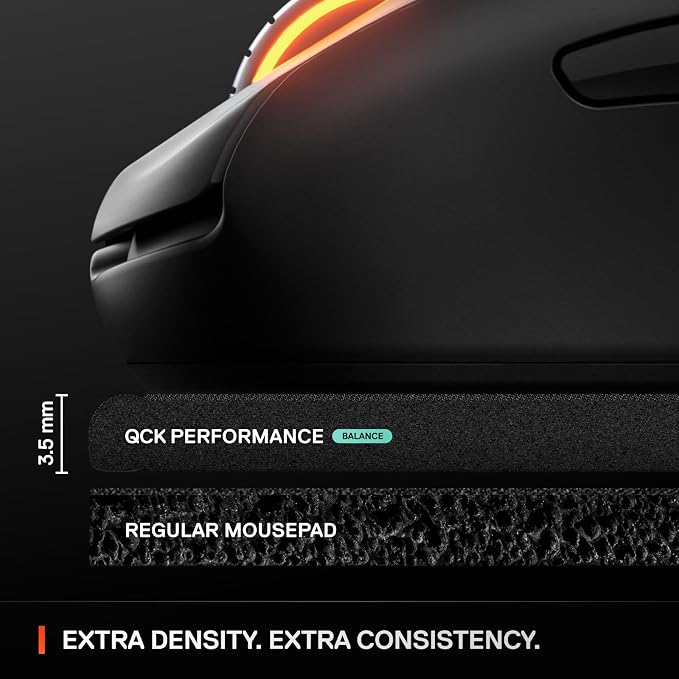 SteelSeries QcK XL Performance Balance Gaming Mousepad — Extra Density for a Smooth Glide — Low-Profile Edge Stitching — Non-Slip Neoprene Rubber Base — 15.75 x 34.43 inch — FPS, MOBAs, RTS, MMO - Image 4