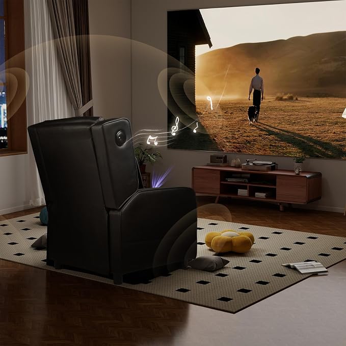 GTRACING Gaming Recliner Chair with Bluetooth Speakers Racing Style Single Gaming Sofa Modern Living Room Recliners Ergonomic Comfortable Massage Home Theater Seating, Black - Image 7