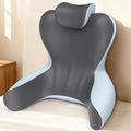 22" XL Reading Pillow Sitting in Bed,Back Support & Armrests(Grey & Blue) | OEKO-TEX,Back Rest & Lumbar Support Pillows, Bed Rest Chair Cushion,Reclining,Gaming,Work,Resting,Watching TV by HAMYODO