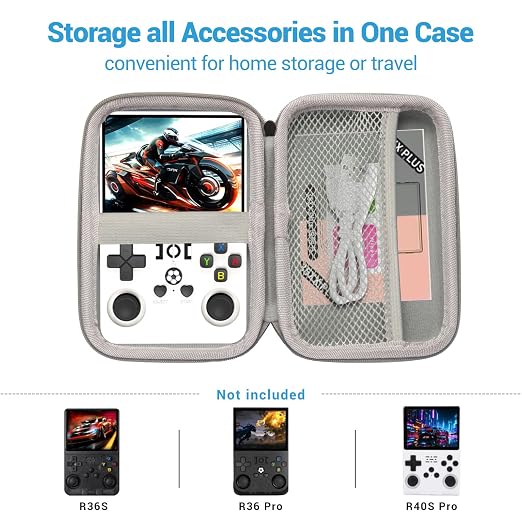 Astarama Hard Carrying Case Compatible with R36S/R36 PRO/R40S PRO Handheld Game Console, Storage Holder EVA Bag for 3.5 inch Portable Game Console Accessories All in One Travel Storage Case - Image 5