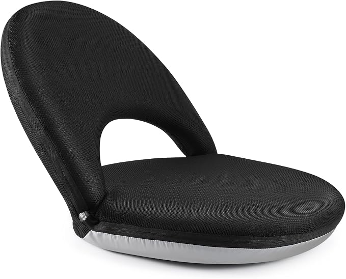 Nnewvante Floor Seat, 42 Position Adjustable Back Support,Black | Breathable Washable Cover Floor Chair Keeps You comfort for Meditation, Gaming, Reading, Classroom, Relaxing by Nnewvante