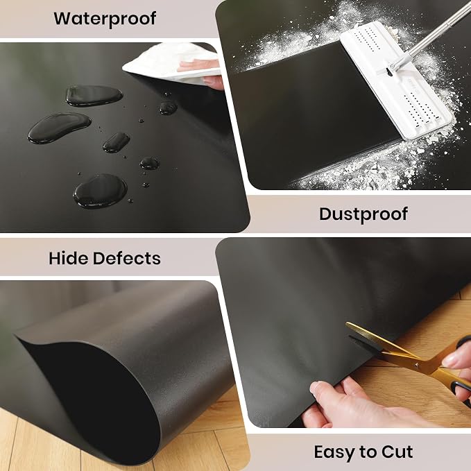 Black Office Chair Mat for Hardwood Floor, 58 x 84 in Desk Floor Protector | Heavy Duty Plastic Floor Mat, Smooth Rolling, Easy to Clean, Protects Wood & Tile Floors, Ideal for Computer & Gaming Chairs - Image 5