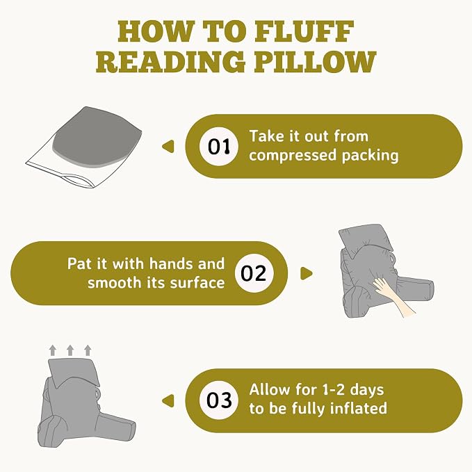 Reading Pillow for Bed,Back Pillow for Bed Sitting Up,Lumbar Support Pillow - Image 8