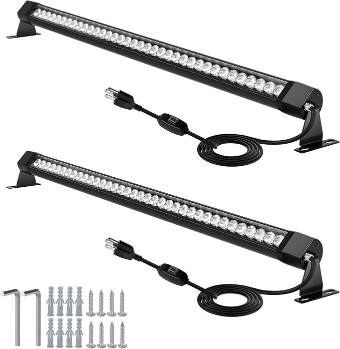 LED Wall Washer Lights Bar 2 Pack,54W 6000K Outdoor Wall Wash Lighting,40 Inch IP67 Waterproof 120V Outdoor LED Light Bar with Switch On/Off for Garden,Backyard,Building,Courtyard Landscape Lighting by HNRLOY
