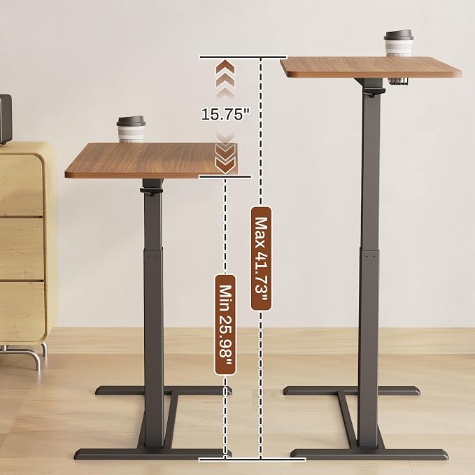FLEXISPOT 32" Mobile Standing Desk Pneumatic Lift Computer Workstations - Image 3