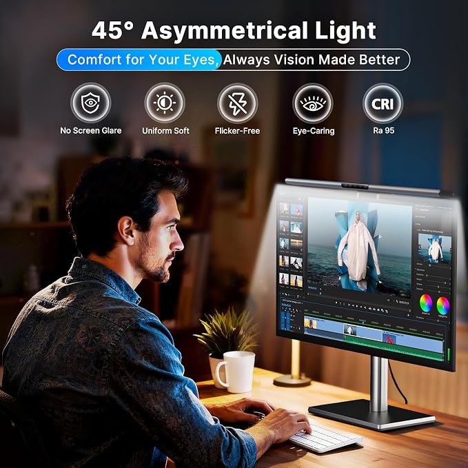Syrinx 16.7" Monitor Light Bar, No Screen Glare USB LED Screen Lamp - Image 3