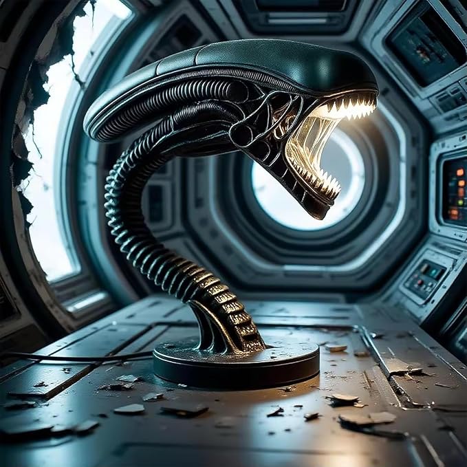Alien Space Monster LED Desk Lamp 3D Resin Night Light for Sci-Fi Lovers, Alien Desk Lamp, Home Decorative Lighting; Horror Inspired Decorative Lamp for Desk, or Bedside Table (Mid Century) - Image 4