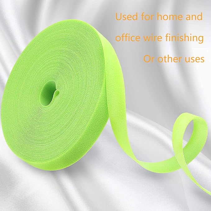 Reusable Fastening Tape Cable Ties 3/4 Inch Double Side Hook Roll (25 Yard, Green) - Image 5