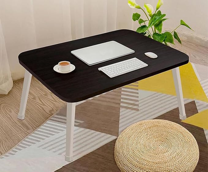 Foldable Laptop Desk for Bed, Bed Laptop Table, Foldable Portable Lap Bed Tray, 23.6 Inch Floor Table for Drawing, Reading and Writing, Black - Image 2