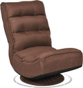 GIANTEX 360 Degree Swivel Gaming Chair, 6 Position Adjustable (Coffee) | Folding Floor Chair, 300lb Spring Support, Comfortable Padded Backrest, Lazy Sofa Chair Game Rocker for Teens Adults by Giantex