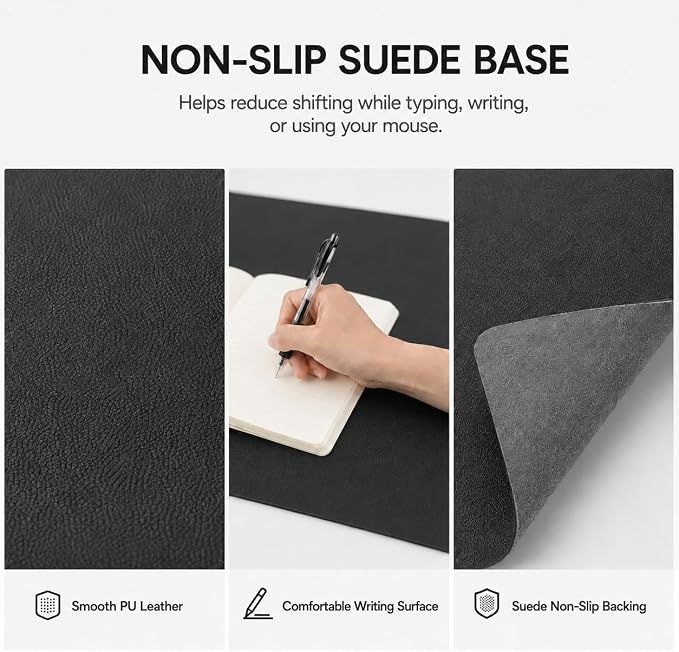 KTRIO Large Gaming Mouse Pad Desk Mat for Gamer, 31.5" x 11.8", Black PU | Extended Size Design, Premium PU Leather Surface, Non-Slip, Durable Construction, Water-Resistant Surface - Image 4