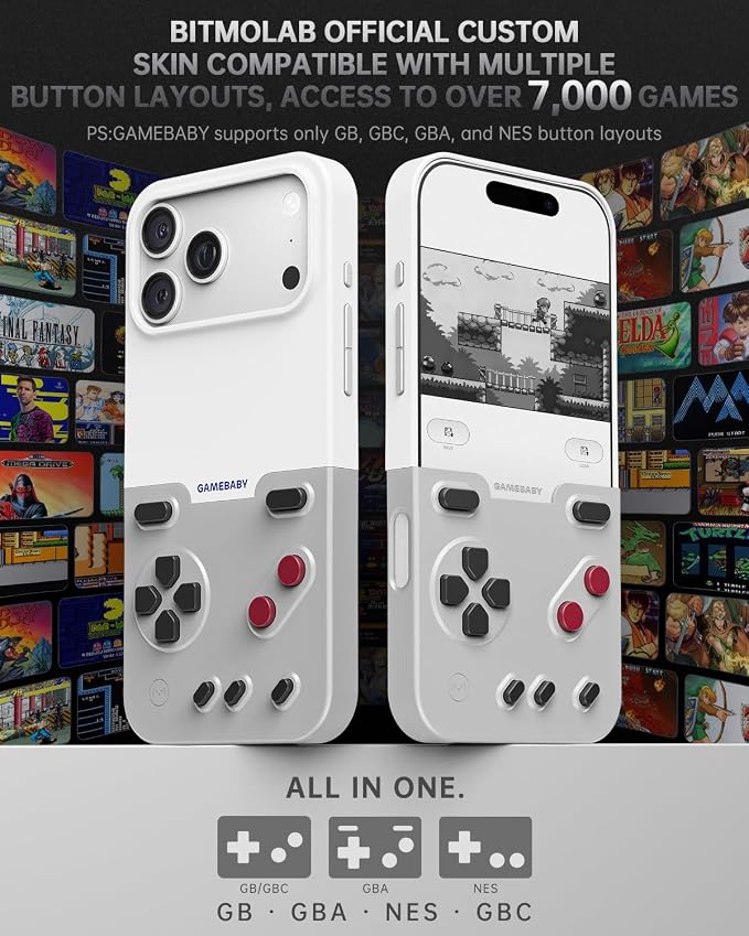 GameBaby for iPhone 17 Pro Case, Handheld Retro Gaming Console Style - Image 3