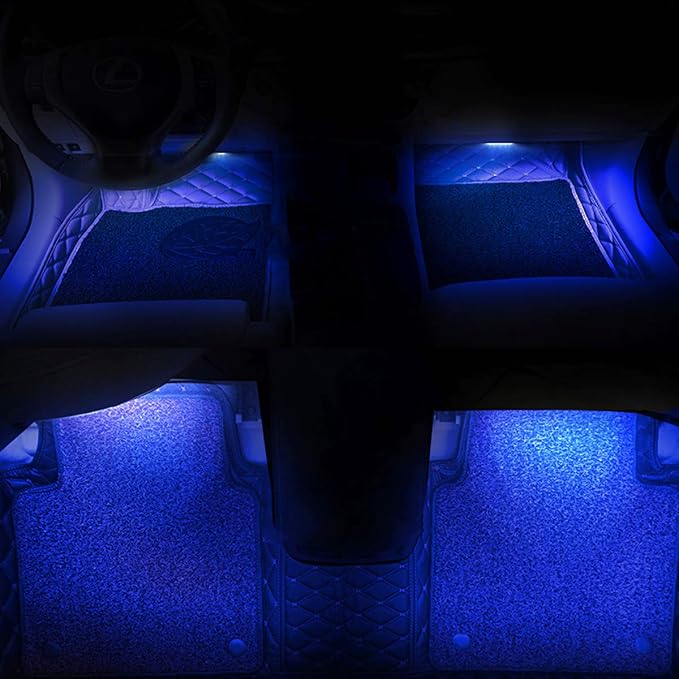 4PCS 48 LED Car Interior Lights, Blue Under Dash Light Kit - Image 7