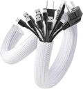 AGPTEK Cable Management Sleeve, 2 Pack 5ft - 1.6 inch Cord Hider, White by AGPTEK