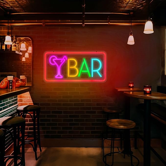 Bar Neon Sign, LED Sign for Wall Decor, LED Neon Light Signs for Home, USB Powered Bar lights for Cocktails Man Cave Party Club, Christmas Gifts - Image 6