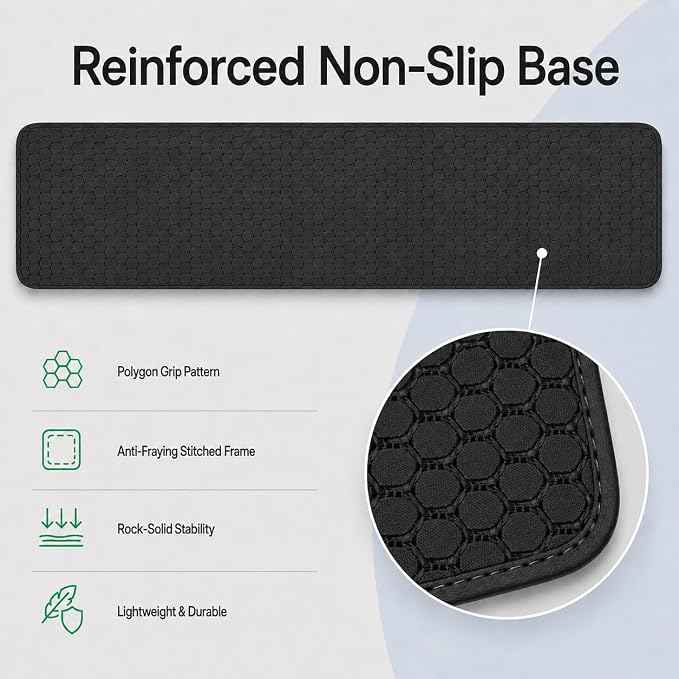Faluber Cooling Gel Wrist Rest, 14.3-inch Length for Tenkeyless Keyboard, Memory Foam Palm Rest with Non-Slip Footpad, Ergonomic Design, Stain Resistant, PC Accessory Gaming Gear (Medium-TKL) - Image 6