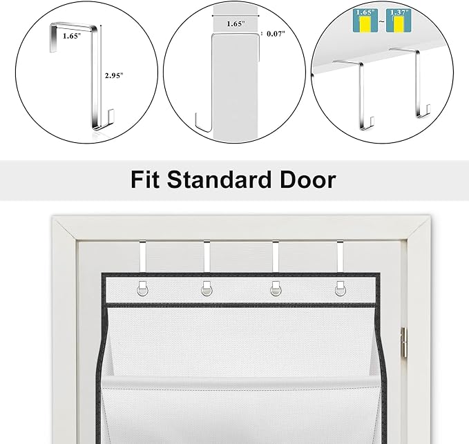 SLEEPING LAMB Over The Door Shoe Organizer for Closet with Large Deep Pockets, Narrow Shoe Rack for Door Hanging Boots Storage, White - Image 5