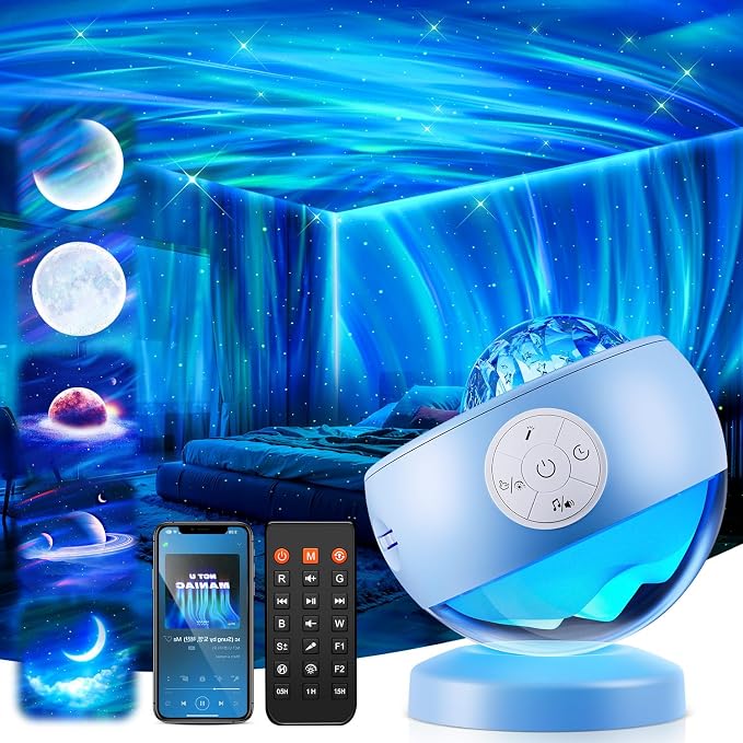 Iceberg Northern Lights Projector, Blue Galaxy Projector with Iceberg Base by Staryou