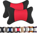 Car Neck Pillows Both Side Pu Leather 2pieces Pack Headrest Fit for Most Cars Filled Fiber Universal Car Pillow (Black&Red) by Professinalcaraccessories